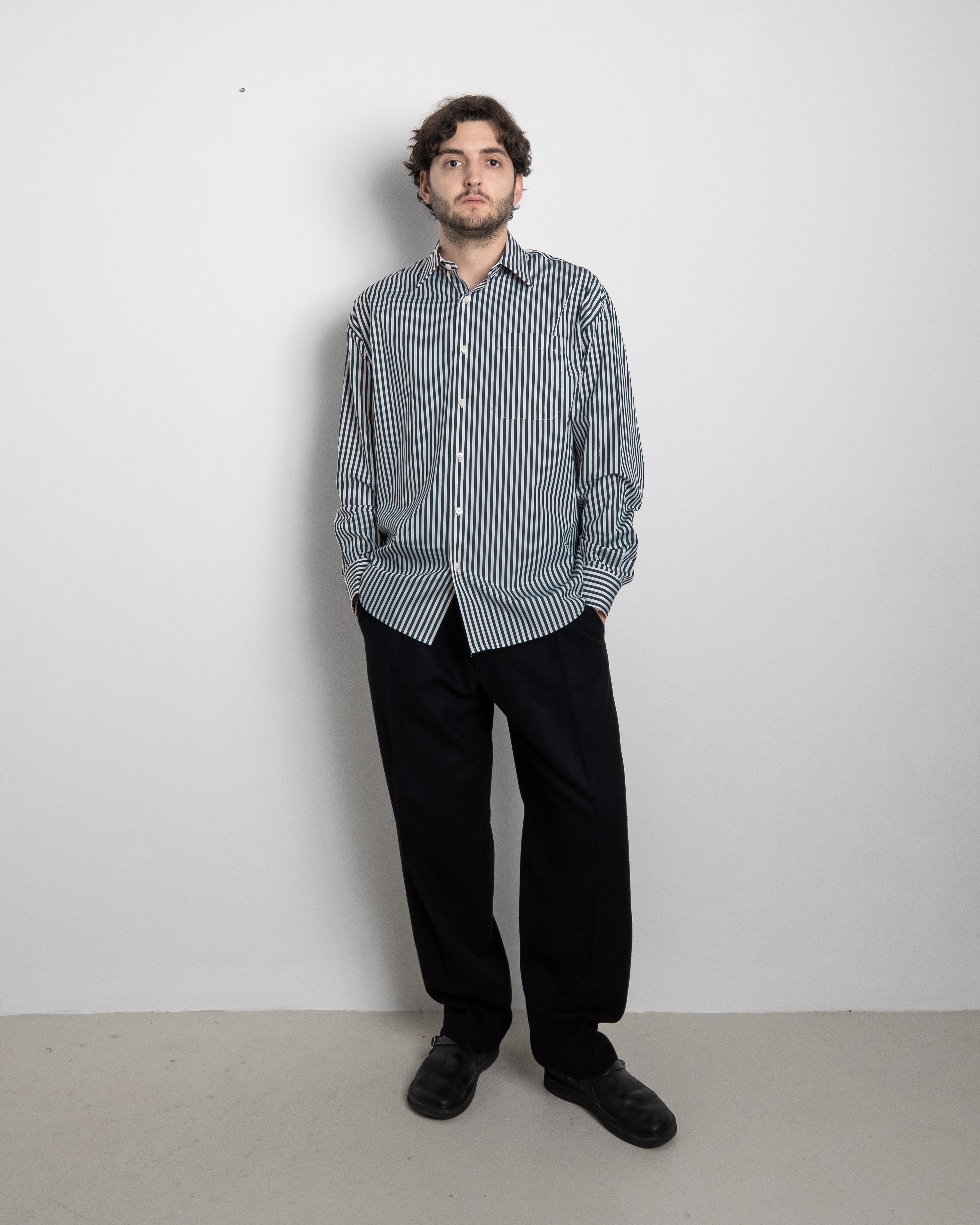 Statler Shirt in Heritage Green Stripe