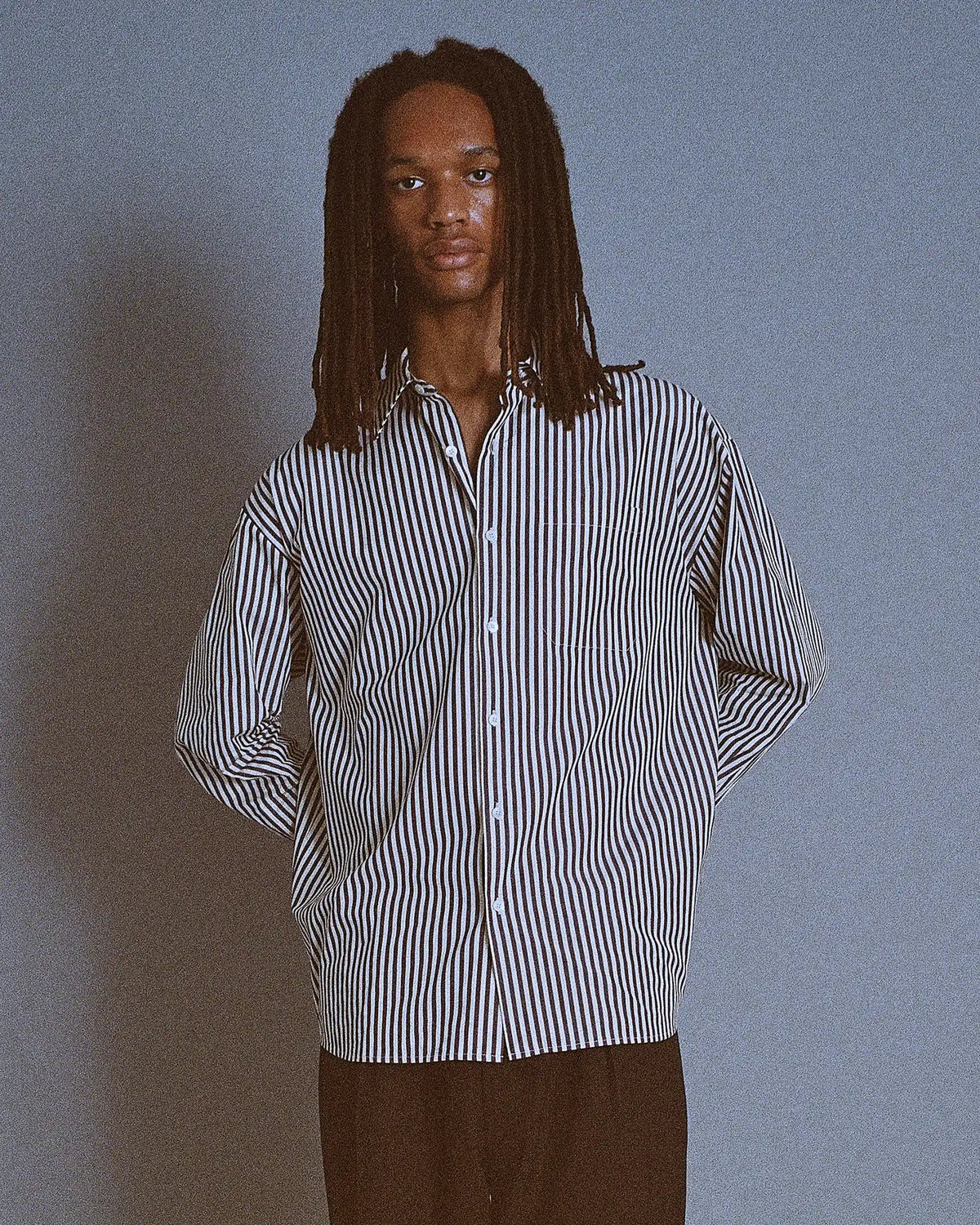 Statler Shirt in Navy Stripe