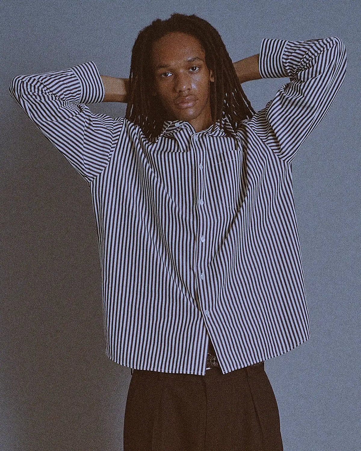 Statler Shirt in Navy Stripe